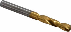 Chicago-Latrobe - 0.234" 135° Spiral Flute High Speed Steel Screw Machine Drill Bit - TiN Finish, Right Hand Cut, 1-5/16" Flute Length, 2-7/16" OAL, Split Point, Straight Shank - USA Tool & Supply