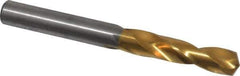 Chicago-Latrobe - 0.302" 135° Spiral Flute High Speed Steel Screw Machine Drill Bit - TiN Finish, Right Hand Cut, 1-5/8" Flute Length, 2-13/16" OAL, Split Point, Straight Shank - USA Tool & Supply