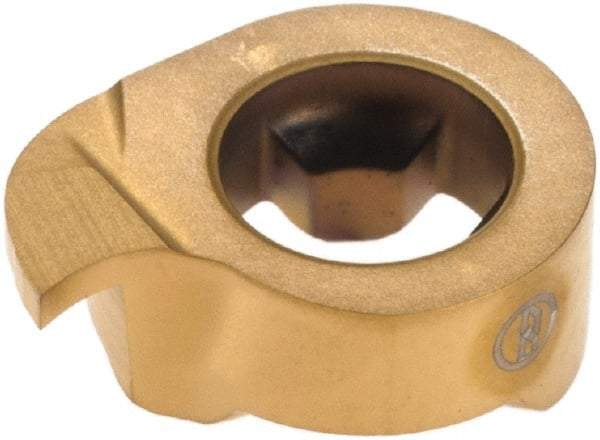 Iscar - 11085000GIQR Grade IC528, 0.85mm Cutting Width Carbide Grooving Insert - 1.5mm Max Depth of Cut, Right Hand, TiCN/TiN Finish - USA Tool & Supply