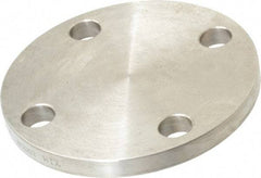 Merit Brass - 1-1/2" Pipe, 5" OD, Stainless Steel, Blind Pipe Flange - 3-7/8" Across Bolt Hole Centers, 5/8" Bolt Hole, 150 psi, Grade 316 - USA Tool & Supply