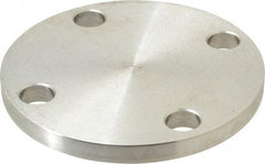 Merit Brass - 2" Pipe, 6" OD, Stainless Steel, Blind Pipe Flange - 4-3/4" Across Bolt Hole Centers, 3/4" Bolt Hole, 150 psi, Grade 316 - USA Tool & Supply