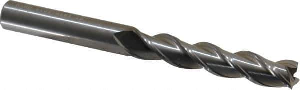 Kennametal - 1/2", 2-1/2" LOC, 1/2" Shank Diam, 5" OAL, 3 Flute, Solid Carbide Square End Mill - Single End, Uncoated, Spiral Flute, 37° Helix, Centercutting, Right Hand Cut, Right Hand Flute, Series AADE - USA Tool & Supply