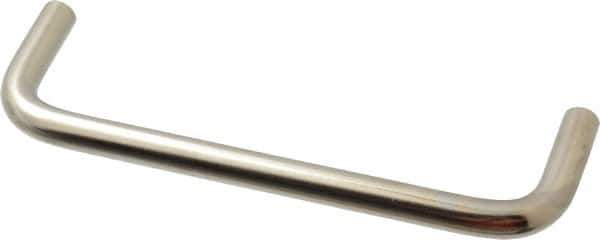 Amatom Electronic Hardware - 4-7/8" Long x 1-1/2" High, Round Handle - Nickel Plated, Brass, 4-9/16" Center to Center - USA Tool & Supply