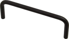 Amatom Electronic Hardware - 4-1/4" Long x 1-1/2" High, Round Handle - Black Anodized, Aluminum, 4" Center to Center - USA Tool & Supply