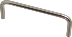 Amatom Electronic Hardware - 4-1/4" Long x 1-1/2" High, Round Handle - Clear Passivated, Stainless Steel, 4" Center to Center - USA Tool & Supply