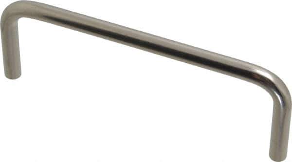 Amatom Electronic Hardware - 4-1/4" Long x 1-1/2" High, Round Handle - Clear Passivated, Stainless Steel, 4" Center to Center - USA Tool & Supply