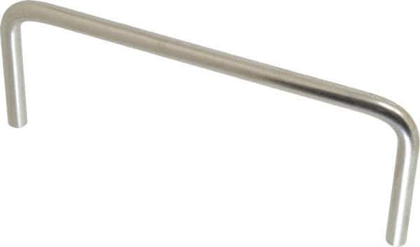 Amatom Electronic Hardware - 5-1/4" Long x 2" High, Round Handle - Clear Passivated, Stainless Steel, 5" Center to Center - USA Tool & Supply