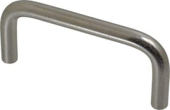 Amatom Electronic Hardware - 3-5/16" Long x 1-1/2" High, Round Handle - Clear Passivated, Stainless Steel, 3" Center to Center - USA Tool & Supply