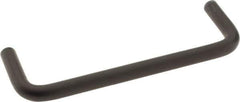 Amatom Electronic Hardware - 4-9/16" Long x 1-1/2" High, Round Handle - Black Anodized, Aluminum, 4-1/4" Center to Center - USA Tool & Supply