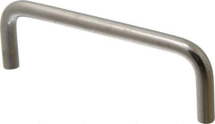 Amatom Electronic Hardware - 4-9/16" Long x 1-1/2" High, Round Handle - Clear Passivated, Stainless Steel, 4-1/4" Center to Center - USA Tool & Supply