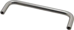 Amatom Electronic Hardware - 4-13/16" Long x 1-1/2" High, Round Handle - Clear Passivated, Stainless Steel, 4-1/2" Center to Center - USA Tool & Supply