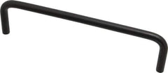 Amatom Electronic Hardware - 6-3/4" Long x 1-3/4" High, Round Handle - Black Anodized, Aluminum, 6-7/16" Center to Center - USA Tool & Supply