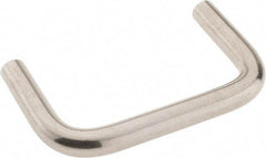 Amatom Electronic Hardware - 3-3/8" Long x 2" High, Round Handle - Clear Passivated, Stainless Steel, 3" Center to Center - USA Tool & Supply