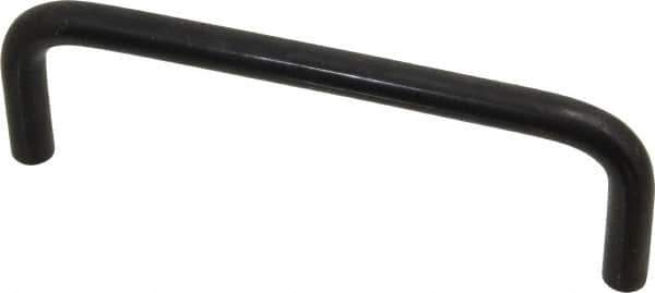 Amatom Electronic Hardware - 4-3/8" Long x 1-7/8" High, Round Handle - Black Oxide Finish, Stainless Steel, 4" Center to Center - USA Tool & Supply