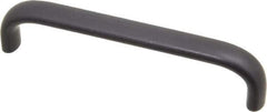 Amatom Electronic Hardware - 4-9/32" Long x 0.44" Wide x 1" High, Oval Handle - Black Anodized, Aluminum, 4" Center to Center - USA Tool & Supply