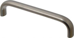 Amatom Electronic Hardware - 4-9/32" Long x 0.44" Wide x 1" High, Oval Handle - Clear Passivated, Stainless Steel, 4" Center to Center - USA Tool & Supply