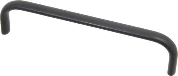 Amatom Electronic Hardware - 6-9/32" Long x 0.44" Wide x 1-1/2" High, Oval Handle - Black Anodized, Aluminum, 6" Center to Center - USA Tool & Supply