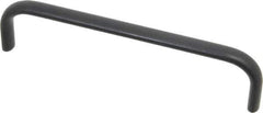 Amatom Electronic Hardware - 6-9/32" Long x 0.44" Wide x 1-1/2" High, Oval Handle - Black Anodized, Aluminum, 6" Center to Center - USA Tool & Supply