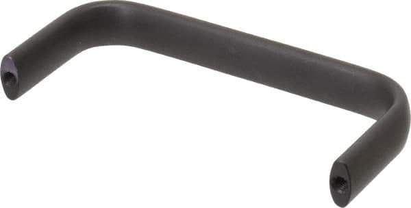 Amatom Electronic Hardware - 4-25/32" Long x 0.63" Wide x 2" High, Oval Handle - Black Anodized, Aluminum, 4-1/2" Center to Center - USA Tool & Supply