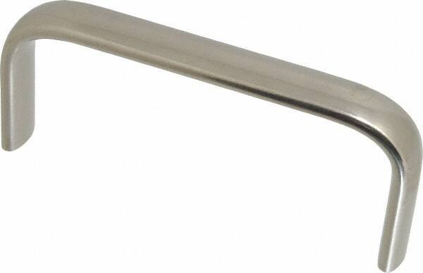 Amatom Electronic Hardware - 4-25/32" Long x 0.63" Wide x 2" High, Oval Handle - Clear Passivated, Stainless Steel, 4-1/2" Center to Center - USA Tool & Supply