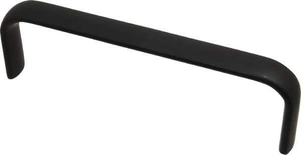 Amatom Electronic Hardware - 6-9/32" Long x 0.63" Wide x 2" High, Oval Handle - Black Anodized, Aluminum, 6" Center to Center - USA Tool & Supply