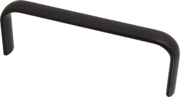 Amatom Electronic Hardware - 6-9/32" Long x 0.63" Wide x 2-1/4" High, Oval Handle - Black Anodized, Aluminum, 6" Center to Center - USA Tool & Supply