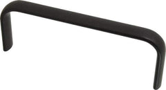 Amatom Electronic Hardware - 6-9/32" Long x 0.63" Wide x 2-1/4" High, Oval Handle - Black Anodized, Aluminum, 6" Center to Center - USA Tool & Supply