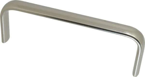 Amatom Electronic Hardware - 6-9/32" Long x 0.63" Wide x 2-1/4" High, Oval Handle - Clear Passivated, Stainless Steel, 6" Center to Center - USA Tool & Supply