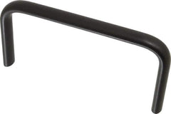 Amatom Electronic Hardware - 6-3/8" Long x 0.63" Wide x 3" High, Oval Handle - Black Anodized, Aluminum, 6" Center to Center - USA Tool & Supply