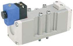 Parker - 4 Way, 2 Position, Aluminum Solenoid Valve - Normally Open Through Ports 1 & 2, Nitrile Seal - USA Tool & Supply
