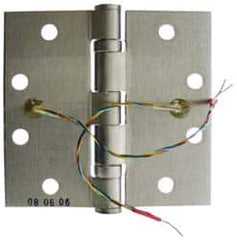 Stanley - 4-1/2" Long x 4-1/2" Wide Steel Full Mortise, Concealed Electric Commercial Hinge - USA Tool & Supply