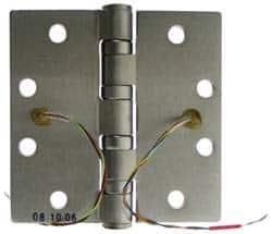 Stanley - 4-1/2" Long x 4-1/2" Wide Steel Full Mortise, Concealed Electric Commercial Hinge - USA Tool & Supply