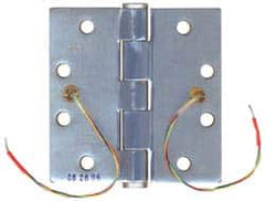 Stanley - 4-1/2" Long x 4-1/2" Wide Steel Full Mortise, Concealed Electric Commercial Hinge - USA Tool & Supply