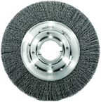 8" - Diameter Medium Face Crimped Wire Wheel; .0104" Steel Fill; 2" Arbor Hole - USA Tool & Supply