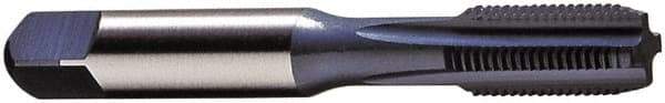 Vermont Tap & Die - 5/16-18 UNC 2/3B 4 Flute Nitride/Oxide Finish Powdered Metal Straight Flute Machine Tap - Modified Bottoming, Right Hand Thread, 2-23/32" OAL, 11/16" Thread Length, H3 Limit, Oversize - Exact Industrial Supply