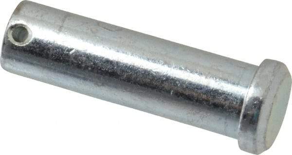 Made in USA - 3/4" Pin Diam, 2-1/2" OAL, Standard Clevis Pin - 5/32" Hole, 2-11/32" Usable Length, Zinc-Plated Steel - USA Tool & Supply