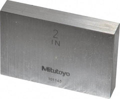 Mitutoyo - 2" Rectangular Steel Gage Block - Accuracy Grade 0, Includes Certificate of Inspection - USA Tool & Supply