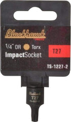 Blackhawk by Proto - 1/4" Drive, T27 Impact Torx Bit Socket - 1-3/16" OAL - USA Tool & Supply