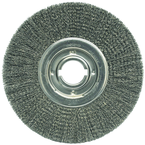 12" Diameter - 2" Arbor Hole - Crimped Steel Wire Straight Wheel - USA Tool & Supply