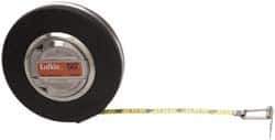 Lufkin - 100' x 3/8" Yellow Blade Tape Measure - 1/8" & 1mm Graduation, B9 Graduation Style, Black Case - USA Tool & Supply