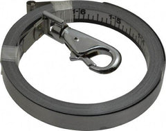 Lufkin - 25' x 1/2", 1/8 D1 Graduation, Tape Measure Replacement Blade - Steel, Chrome & Nickel Finish - USA Tool & Supply