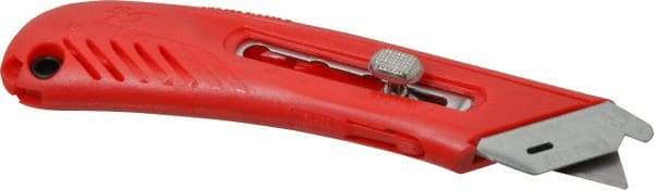 PHC - Retractable Utility Knife - 1-5/8" Blade, Red Plastic Handle, 1 Blade Included - USA Tool & Supply