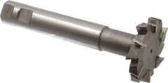 Interstate - 2-1/2" Cut Diam, 1/2" Cut Width, 1" Shank Diam, 6-5/8" OAL, M42 Cobalt T-Slot Cutter - Staggered Teeth, 12 Teeth - USA Tool & Supply