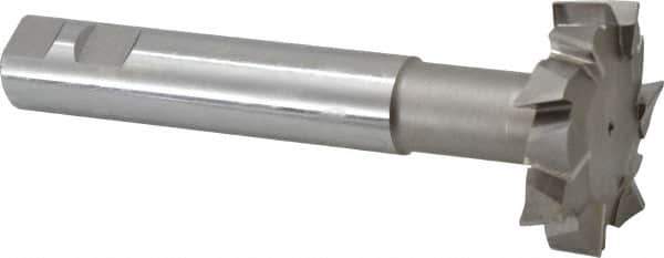 Interstate - 2-1/2" Cut Diam, 5/8" Cut Width, 23mm Neck Diam, 1" Shank Diam, 6-5/8" OAL, M42 Cobalt T-Slot Cutter - Staggered Teeth, 12 Teeth - USA Tool & Supply