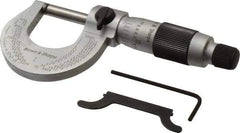 TESA Brown & Sharpe - 0 to 1" Range, 0.0001" Graduation, Mechanical Outside Micrometer - Friction Thimble, Accurate to 0.004mm - USA Tool & Supply