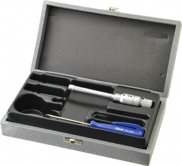 TESA Brown & Sharpe - 0.275 to 0.35", 2" Gage Depth, Mechanical Inside Hole Micrometer - 0.0001" Graduation, Ratchet Stop Thimble - USA Tool & Supply
