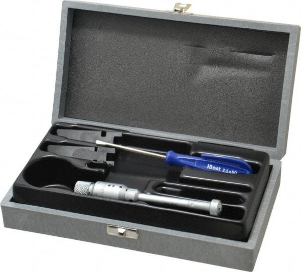 TESA Brown & Sharpe - 0.425 to 0.5", 2" Gage Depth, Mechanical Inside Hole Micrometer - 0.0001" Graduation, Ratchet Stop Thimble - USA Tool & Supply