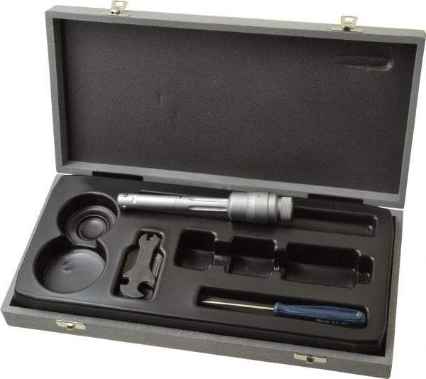 TESA Brown & Sharpe - 0.5 to 0.6", 3" Gage Depth, Mechanical Inside Hole Micrometer - 0.0002" Graduation, Ratchet Stop Thimble - USA Tool & Supply