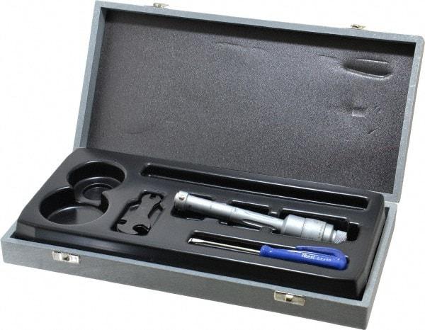 TESA Brown & Sharpe - 0.6 to 0.7", 3" Gage Depth, Mechanical Inside Hole Micrometer - 0.0002" Graduation, Ratchet Stop Thimble - USA Tool & Supply