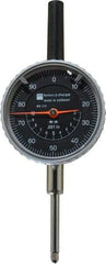 TESA Brown & Sharpe - 1" Range, 0-100 Dial Reading, 0.001" Graduation Dial Drop Indicator - 2-1/4" Dial, 0.1" Range per Revolution, Revolution Counter - USA Tool & Supply